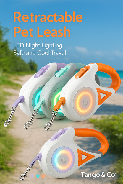 Tango & Co™ LED Retractable Leash – Light-Up Adventure for Dogs & Cats (3M / 5M)