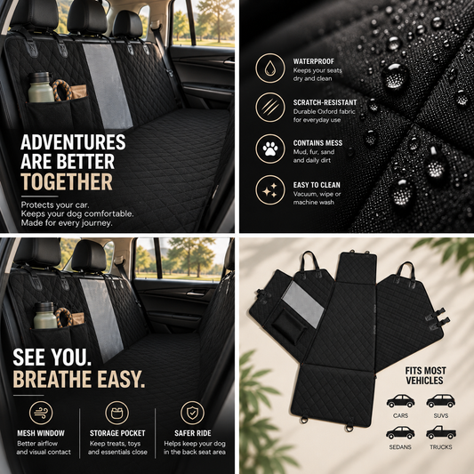 Waterproof Dog Car Seat Cover For Back Seat .