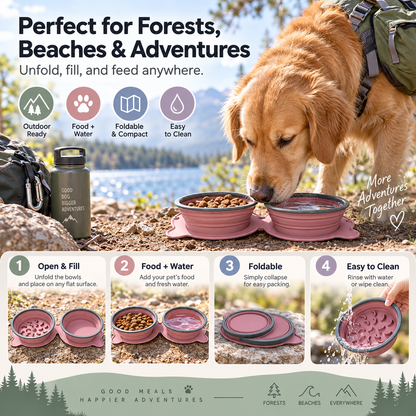 TrailDuo Foldable Travel Bowls